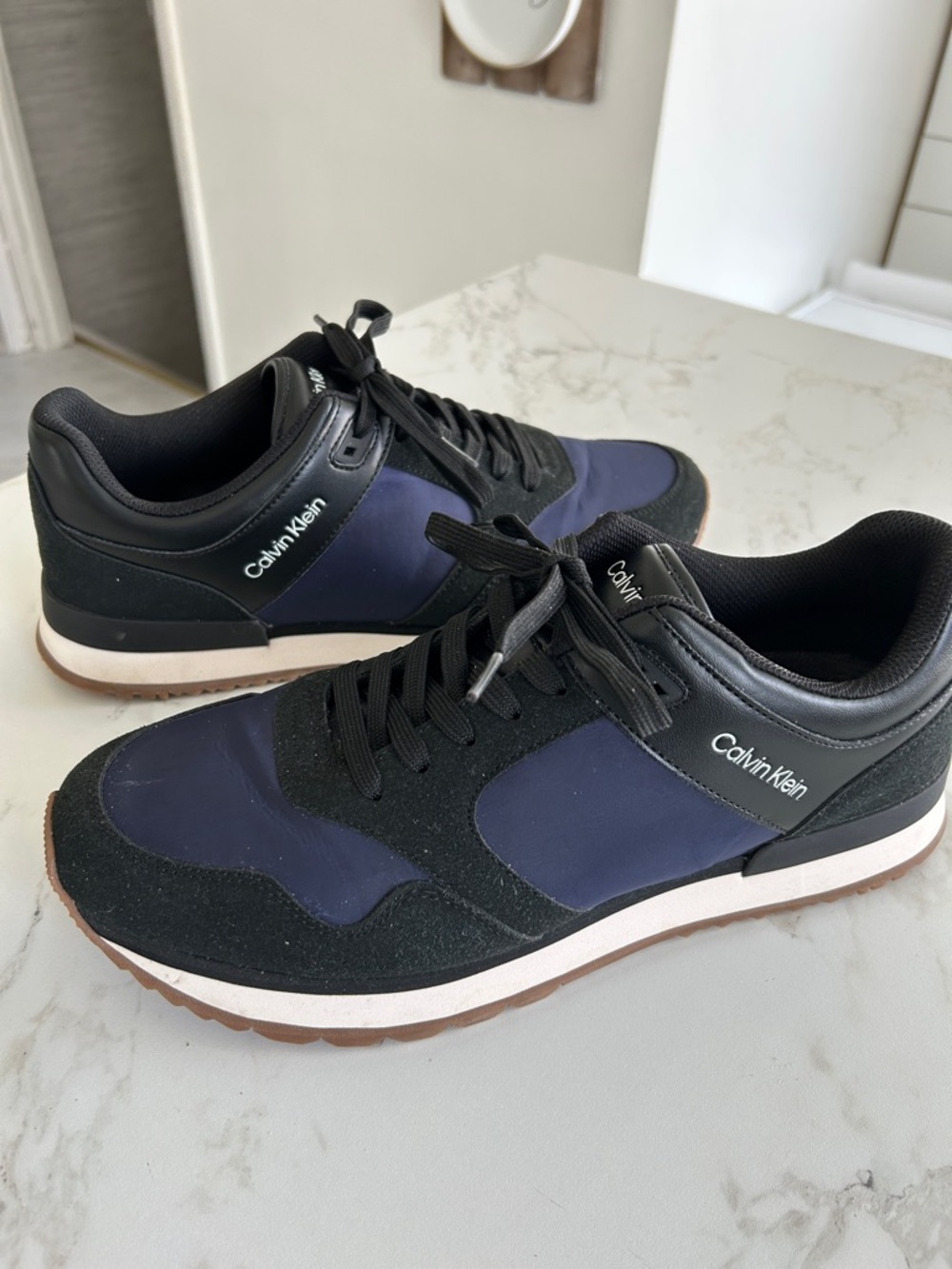 Calvin Klein Men’s Black and Navy Runner Sneakers